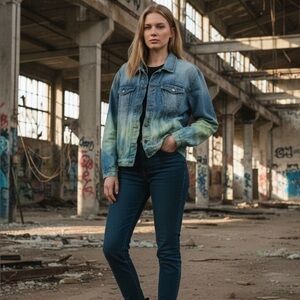 Springfield Jeans tye dye Jean jacket large 90s grunge